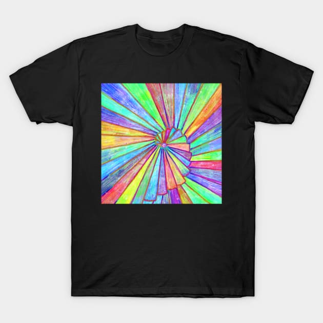 Patterns spiral abstract rainbow art T-Shirt by Pragonette